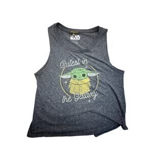 Retrospective Co Star Wars Grogu Linen Blend Tank Top Minimalist Kawaii